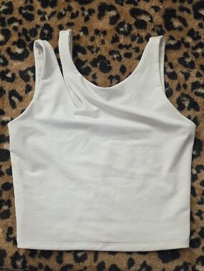 Alida White Crop Tank